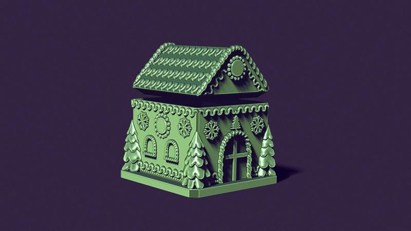 gingerbread house is a casket for casting gypsum