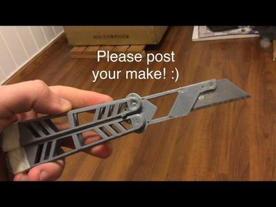 Balisong prop box cutter flipper