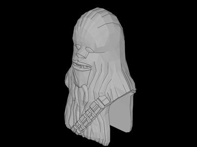 Lego Compatible (15307.dat) Minifig Head Modified SW Wookiee Chewbacca with Face Fur and Teeth Pattern