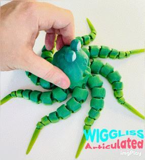 WIGGLISS - octopus / ARTICULATED TOY / 3D MODEL PRINT / SLA / PLA / STL / OBJ