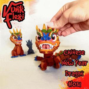 Chinese New Year Dragon Flexi Print-In-Place + figure & keychain