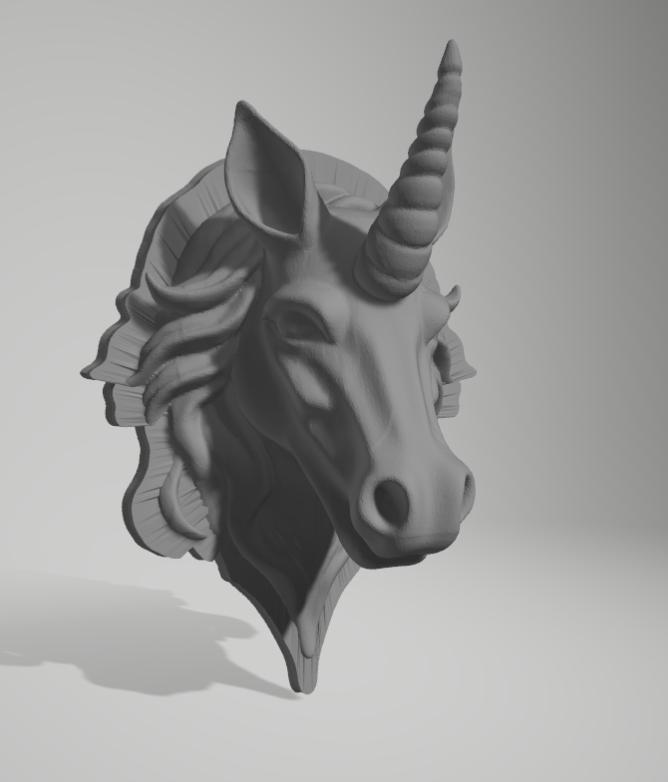 Unicorn head wall mount