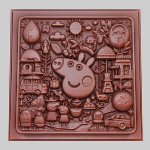 Peppa Pig 3d printer relief medallion obj stl