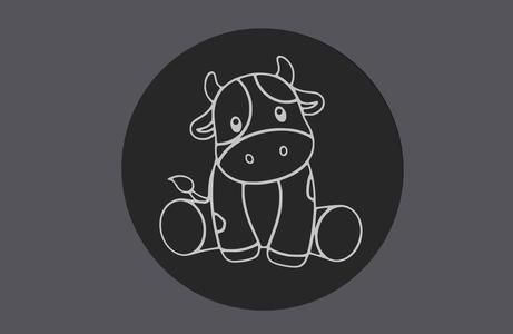 Farm Animals - Sitting Cow - Round Coaster