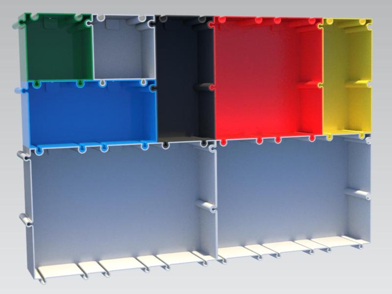Wall-Mounted Infinitely Stackable Storage Shelves