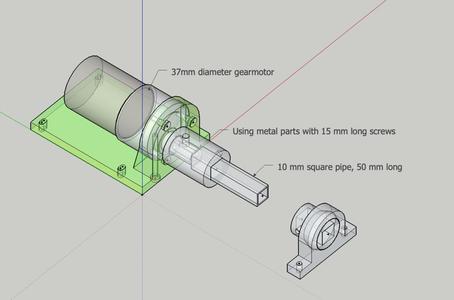 Example of 10 mm square pipe drive