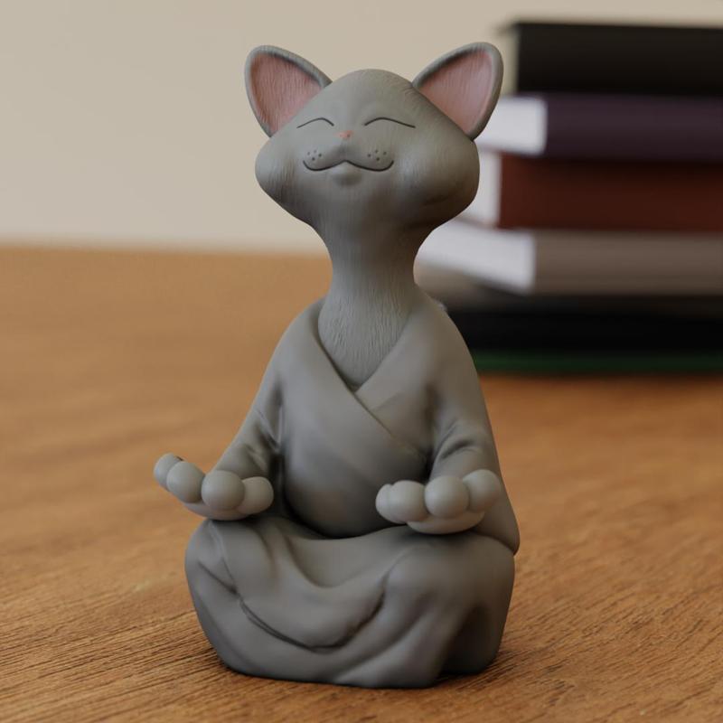 cat zen buddha