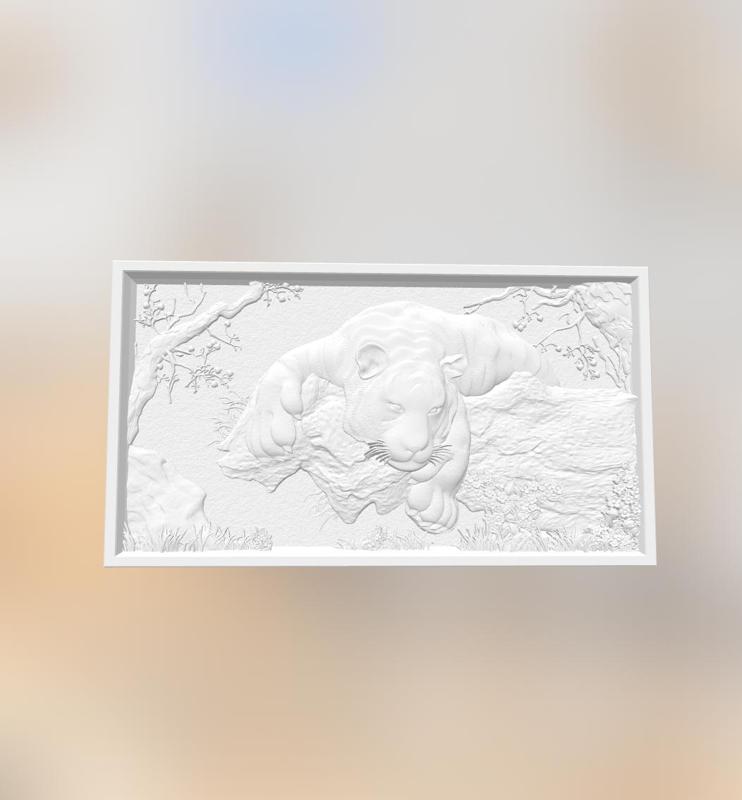 Tiger in a frame