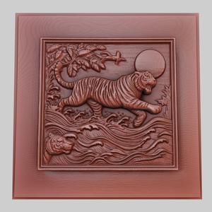 The tiger crosses the river 3d printer model animal model obj stl