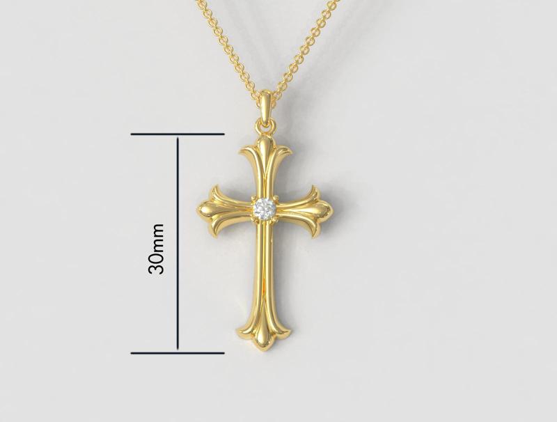 Gothic Cross Pendant - 30mm