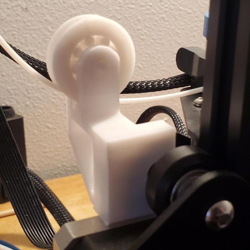  Ender 3 V2 Filament Guide with wheel and print in place bearing