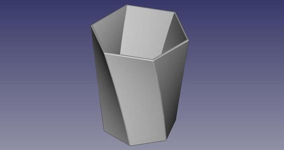 Twisted Hexagon Pencil Cup / Toothbrush Holder
