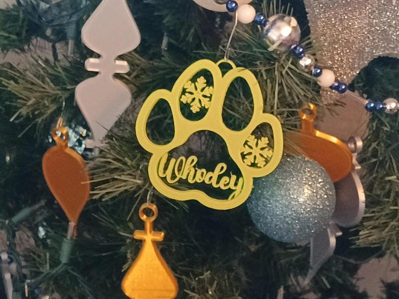 Whodey Pet Dog Paw Print Christmas Ornament Deocration