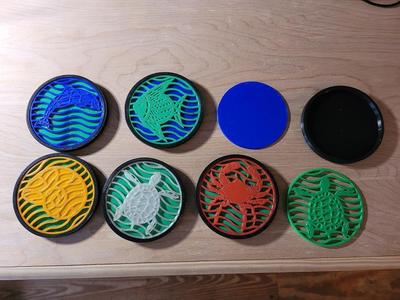 Water theme coasters - multicolor