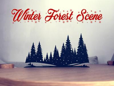 Winter Forest Scene – 2D Silhouette Art