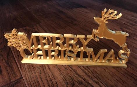 Rectangular Base for Merry Christmas Decoration Ornament