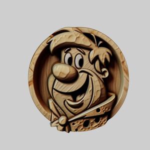 Fred Flintstone Cartoon Medallion for CNC Router Laser & 3D Printer