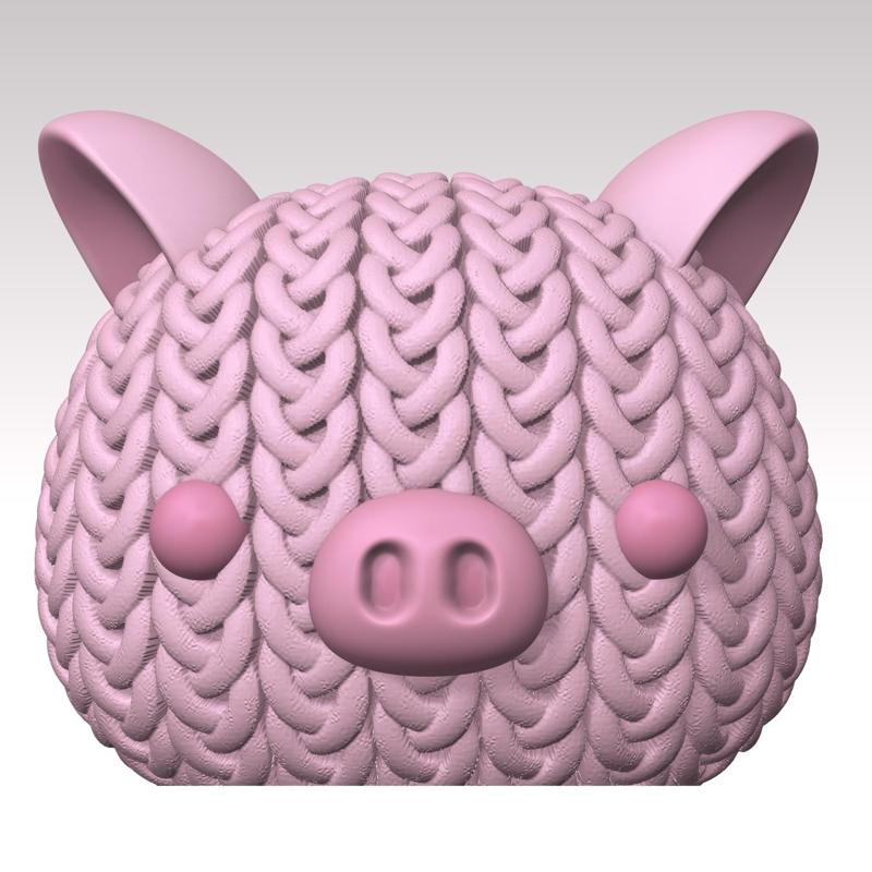 pig knitted kawaii cartoon