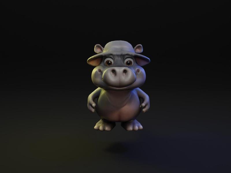 Hippopotamus Cartoon Animal
