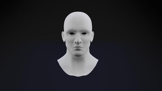 Head low poly male mesh