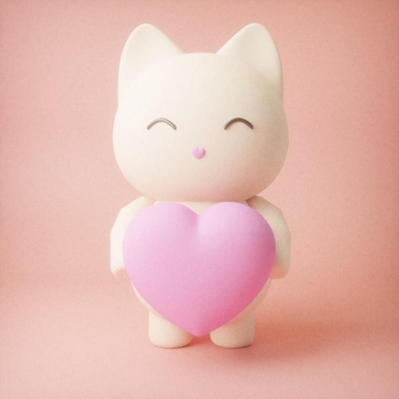 CUTE CAT WİTH HEART