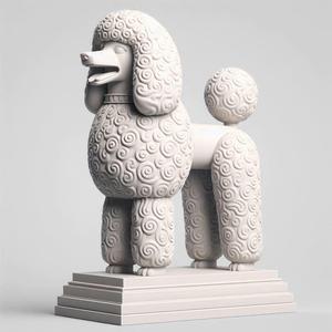 519 Laughing Poodle Totem - Full-Body 3D Model, creature, magic, collectible, witch, dinosaur, wooden, knight, viking, dragon, dnd, cat, monster hunter, dog, monster, totem, totemic