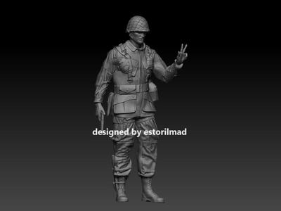 WW2 american paratrooper soldier 101 victory - CARENTAN