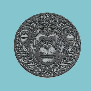 Orangutan Medallion Orangutan 3d Print Model