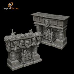 Fireplace - Gothic Fireplace with Festive Christmas Version - LegendGames