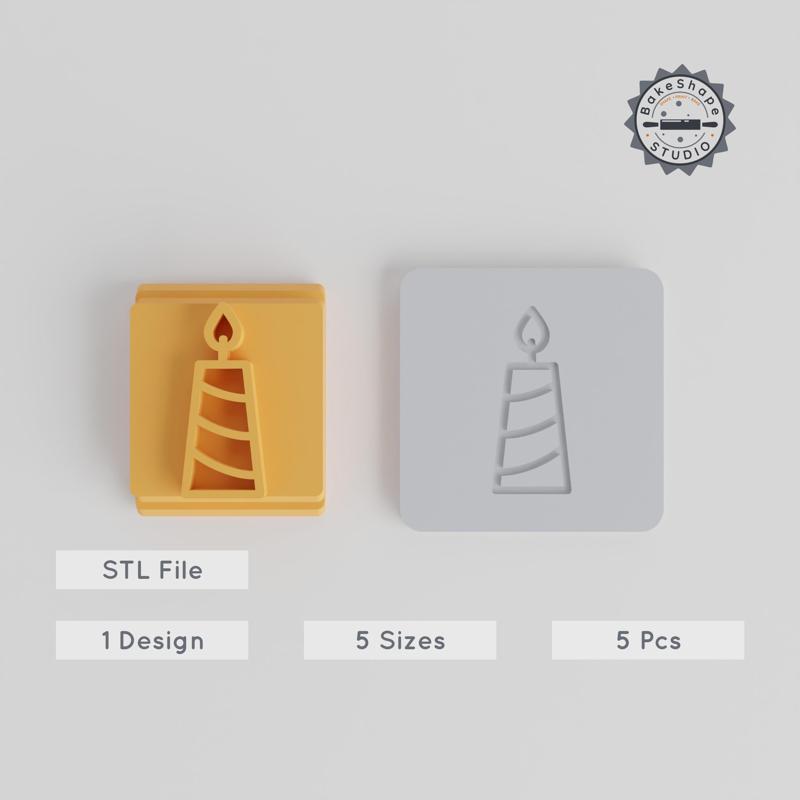 Candle Stamp Tile Set, 5 Sizes, 20-40mm, Perfect for Clay, Cookies & Fondant