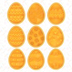 Easter Eggs cookie cutter set of 9