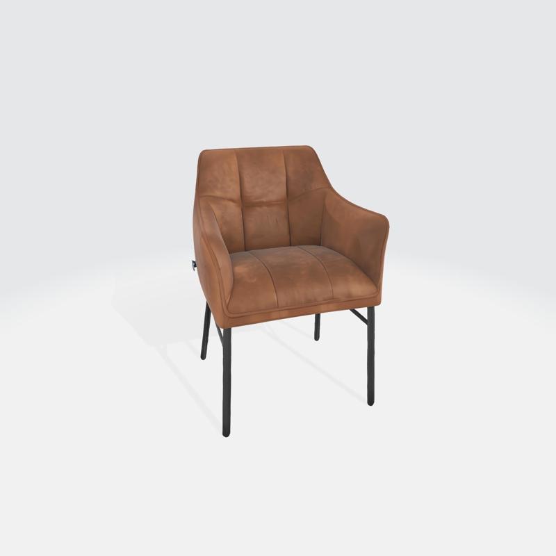 Leather Armchair with Sleek Black Legs