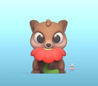 Squirrel with Flower