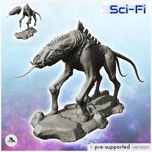 Alien creature with four legs and outstretched tongue (6) - SF SciFi wars future apocalypse post-apo wargaming wargame