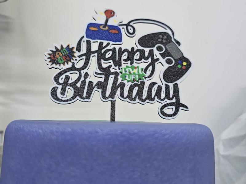 Gamers Happy birthday cake topper 