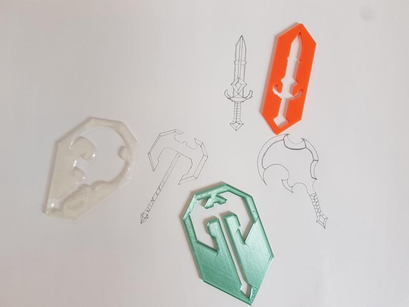 Schwert-Zeichnungsvorlage ((print-in-Place)