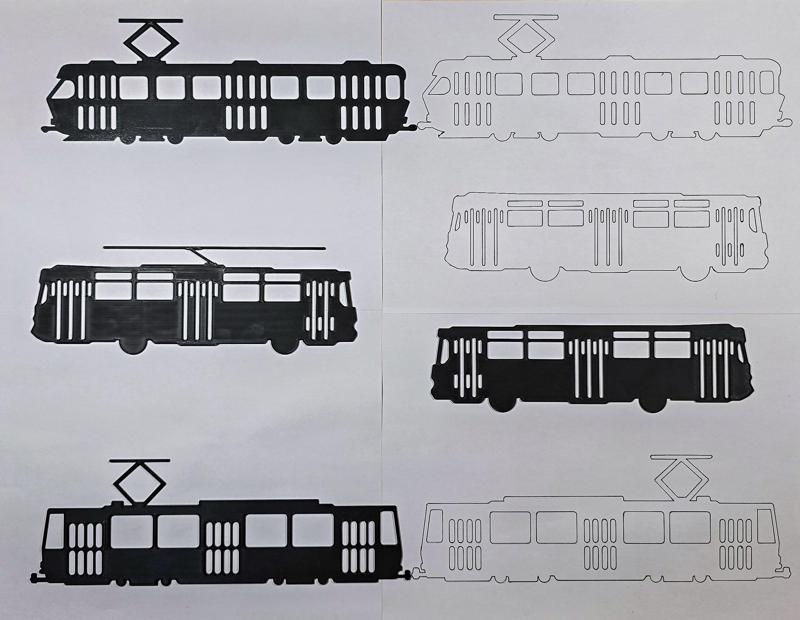 TRAM + TATRA + BUS Drawing template > Prague Czech Republic <