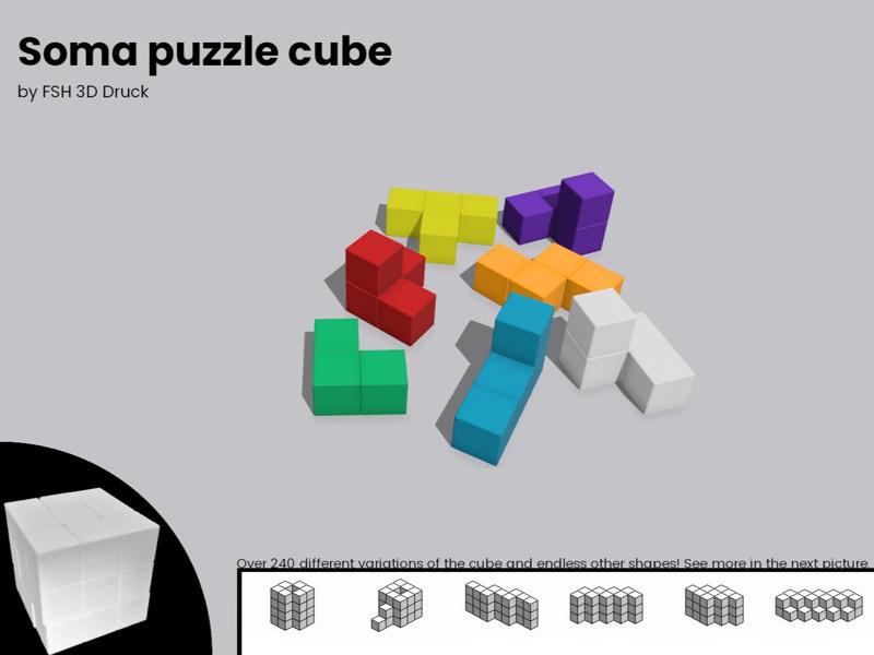 Soma puzzle cube/ Soma Rätsel-Würfel