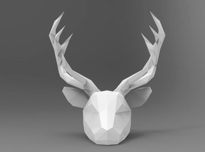 deer poligonal mask