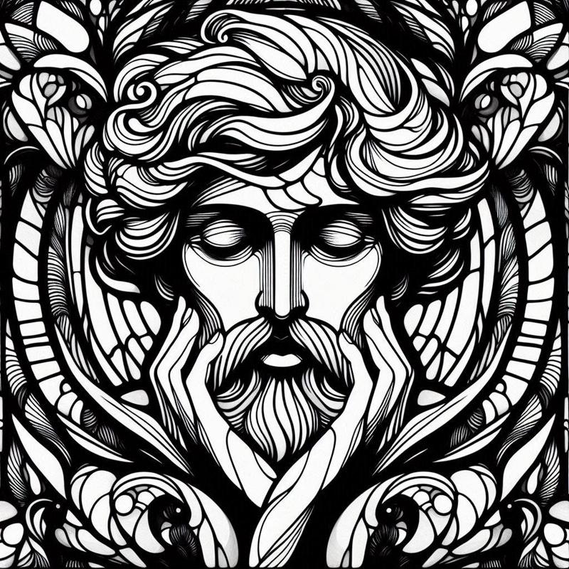 Wall art: His face (two colours)