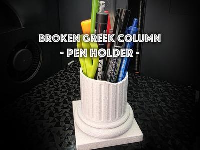 Broken Greek Column Pen Holder