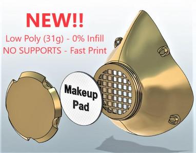 Makers Modular Mask System - Low Poly Covid-19 Face Mask Respirator - 3D Printed for Corona Virus and other Applications
