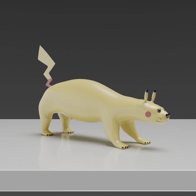 Pikachu the Otter Pokemon Fan Art 3d