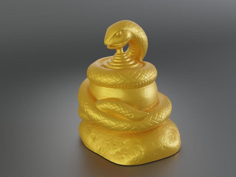 Golden Snake Sculpture