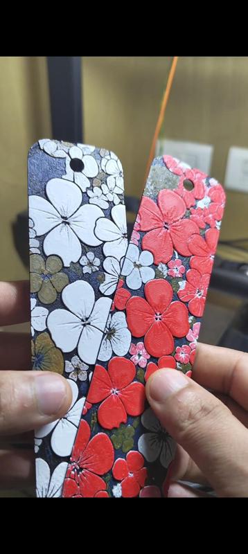 Red White Flower Bookmarks