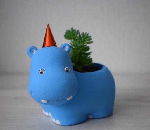 hippo flower pot