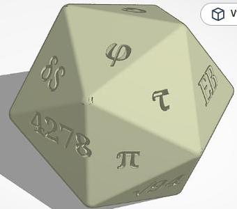 dice with mathmatical letters