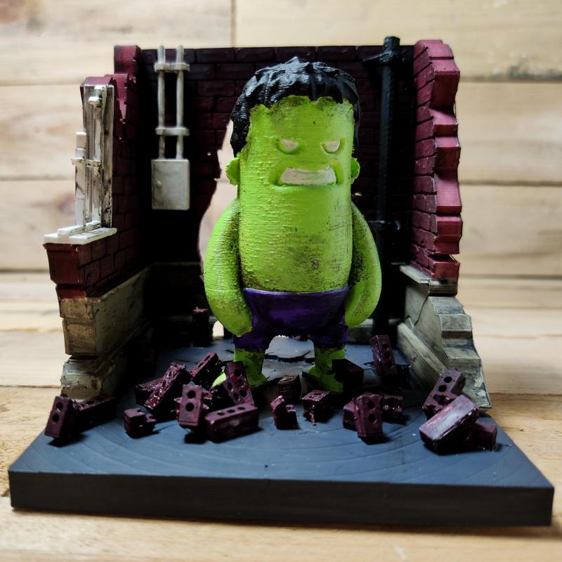 Diorama for Mini Dude - Smash! - Figurine not included