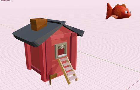 small house and fish