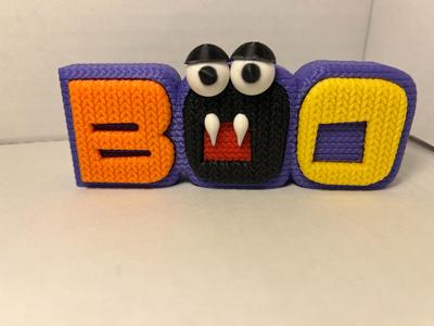 Knitted Boo for Halloween